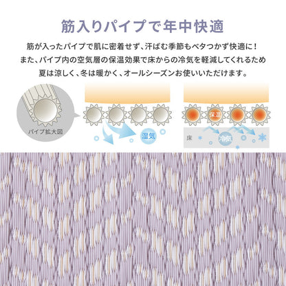 パステルカラーがかわいい洗えるい草風カーペット パスラッシュ 江戸間サイズ