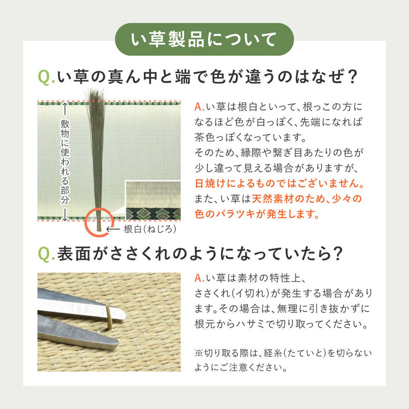 涼しげなブルーと市松模様風のデザインがおしゃれな天然い草ラグ 上敷き 清澄