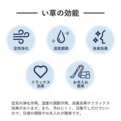 織りで市松柄を表現したシンプルなデザインの国産い草ラグ 滑り止め加工付き ラグサイズ