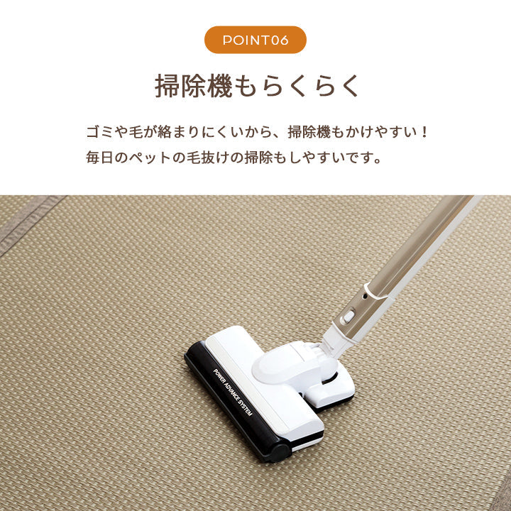 水洗いできるい草風カーペット 両面使えるリバーシブル仕様 ミーサ 江戸間サイズ