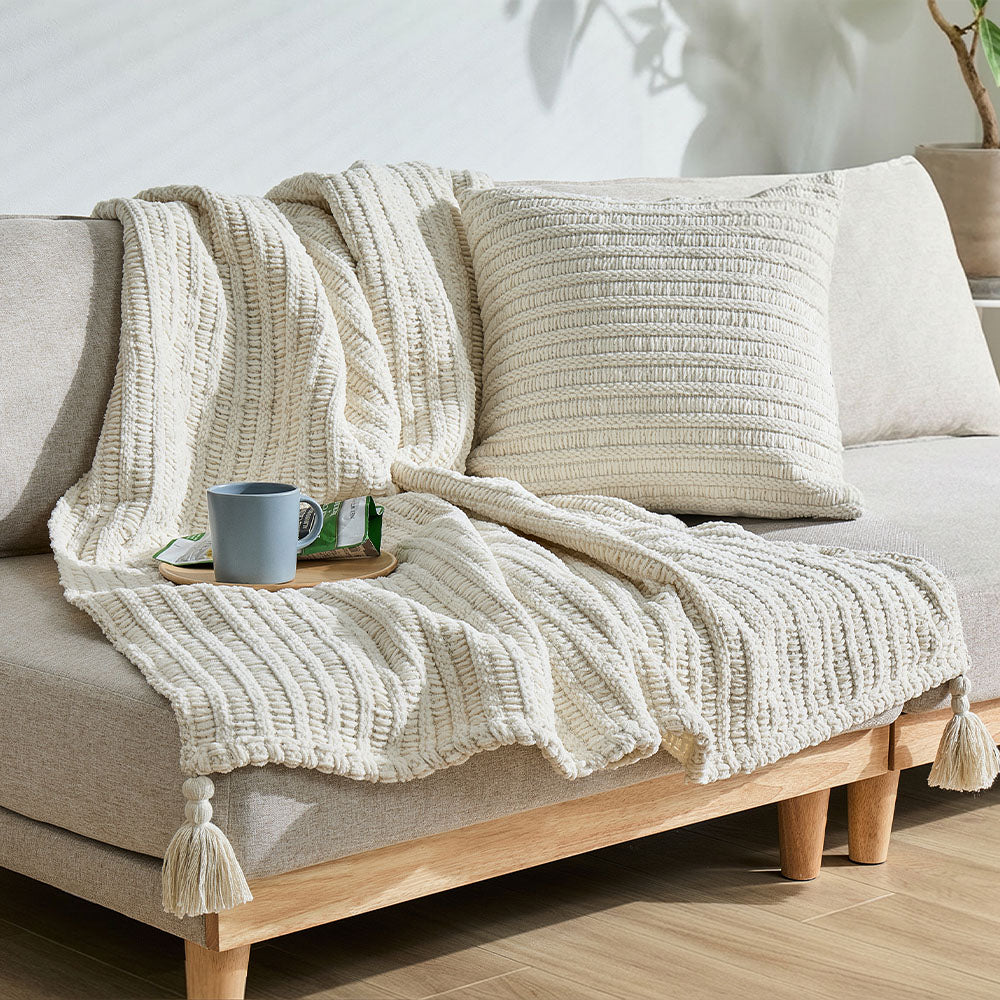 ふんわり包む2WAYニットブランケット