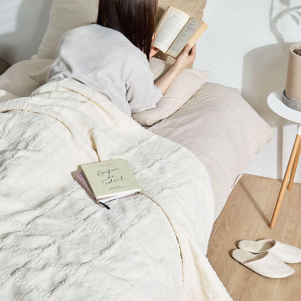 くつろぎ時間を心地よく彩るニットスローケット シングル～ダブル