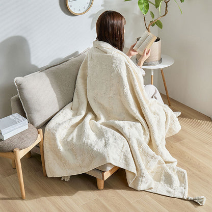 くつろぎ時間を心地よく彩るニットスローケット シングル～ダブル