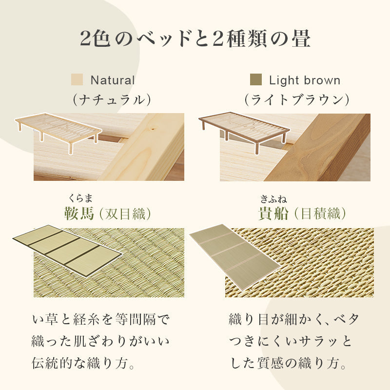 爽やかな天然い草を使用した畳マット・すのこベッド シングルサイズ