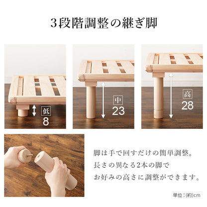 檜の香りや風合いを感じられるすのこベッド・天然い草を使用した畳マット シングルサイズ