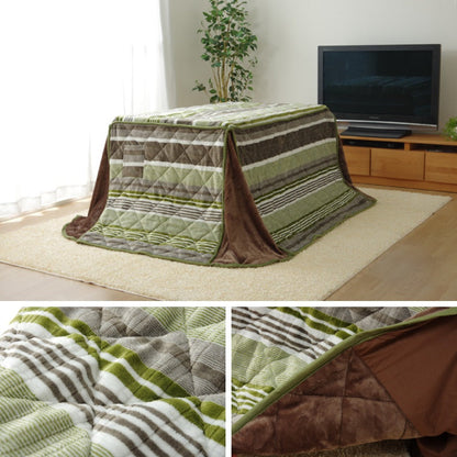 ストライプ柄カジュアルこたつ布団 ハイタイプ ダイニングタイプ
