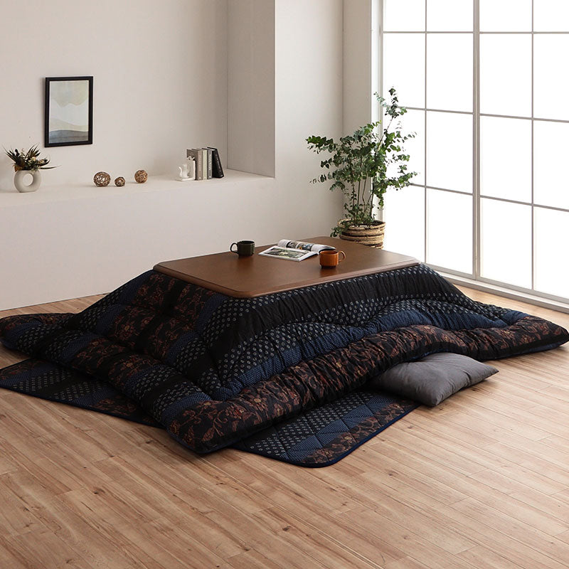 【掛敷セット】和モダン柄のこたつ布団掛敷セット 万葉 こたつ掛け布団と敷き布団2点セット