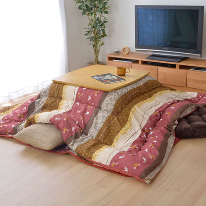 【掛敷セット】和調のウサギ柄こたつ布団掛敷セット こよみ こたつ掛け布団と敷き布団2点セット