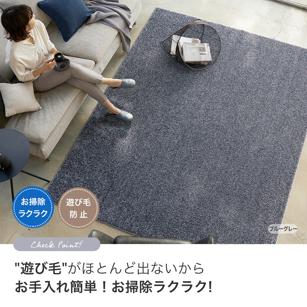 上品な光沢が高級感を演出するおしゃれな防炎＆消臭ラグ ルネラグ