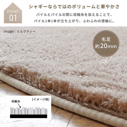 洗えるマイクロファイバーラグ ナチュラルカラーでお部屋にあわせやすい 円形サイズ