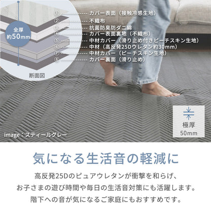 接触冷感でひんやり カバーを外して洗えるラグ