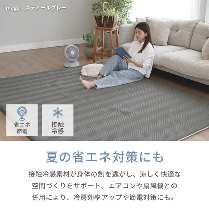 接触冷感でひんやり カバーを外して洗えるラグ