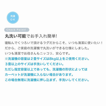 アクセント色と非対称パターンが優しい表情のチェック柄ラグ
