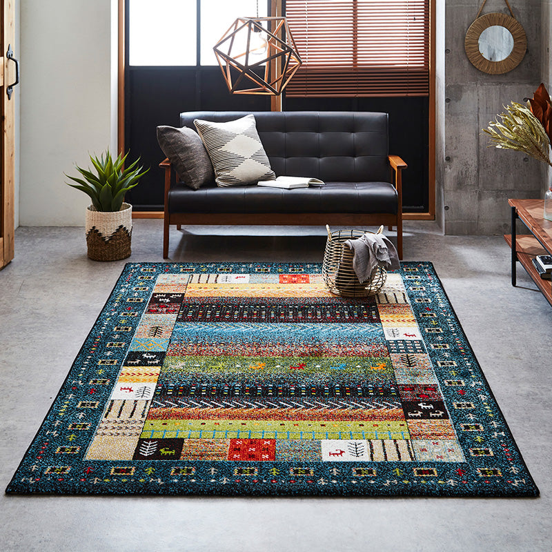 ギャッベ柄デザインのラグ トルコ製ウィルトンカーペット イビサ