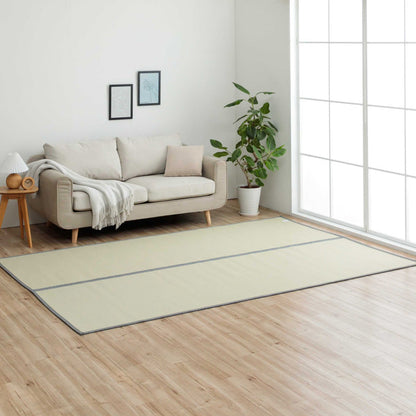 水洗いできるい草風カーペット 両面使えるリバーシブル仕様 ミーサ 江戸間サイズ