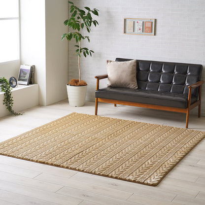 ジャガード織で幾何柄を表現したラグ