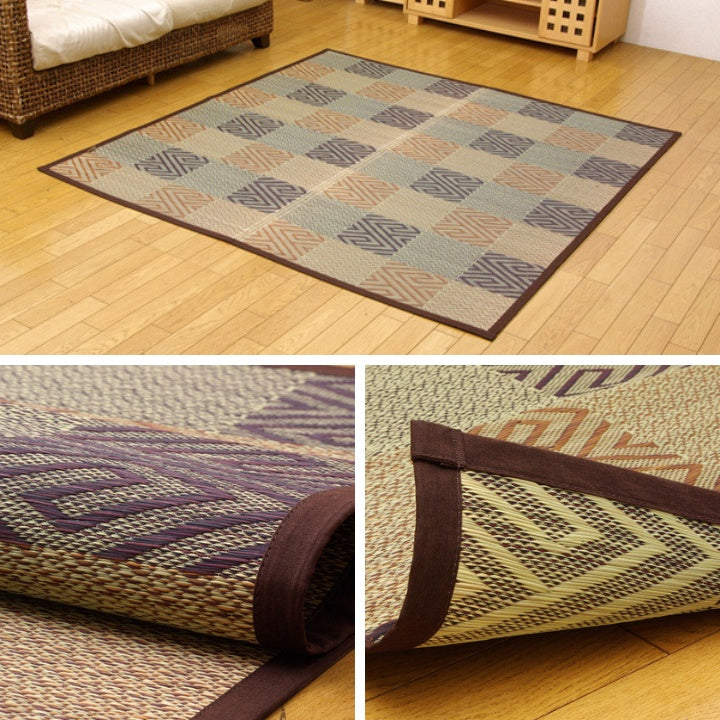 モダンな和柄のい草カーペット 五風 江戸間サイズ