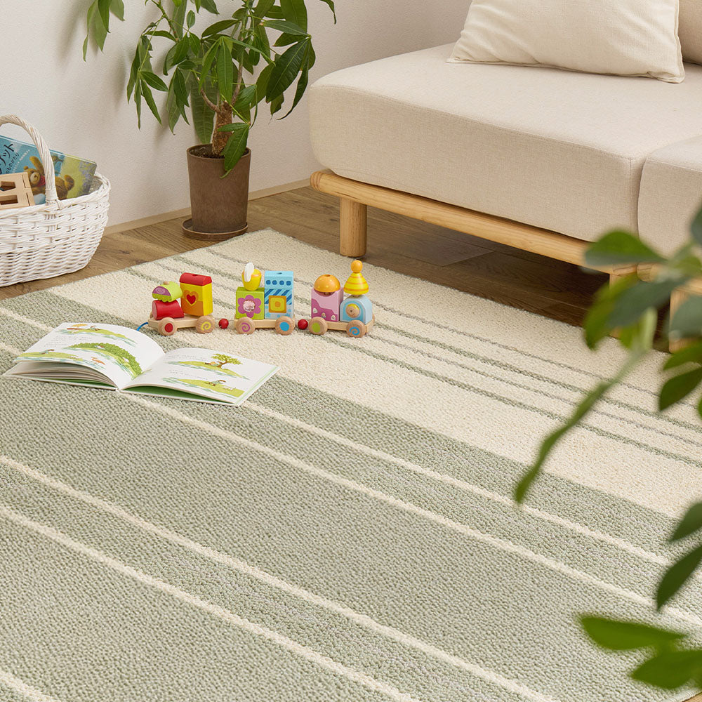 綿混ラグ 素肌に優しい綿の風合いと丈夫な機能を両立 汚れにくく清潔に使える防ダニ抗菌仕様