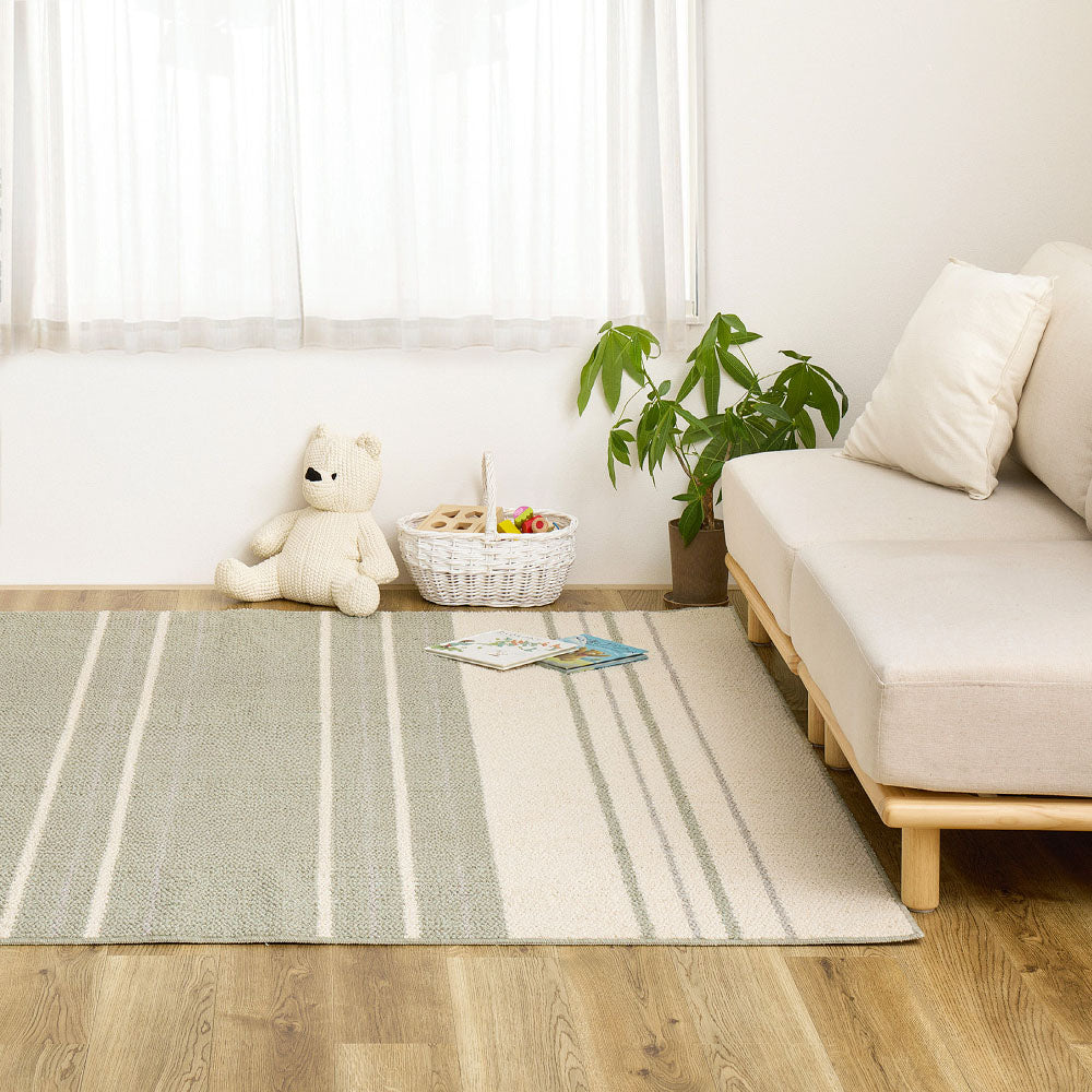 綿混ラグ 素肌に優しい綿の風合いと丈夫な機能を両立 汚れにくく清潔に使える防ダニ抗菌仕様