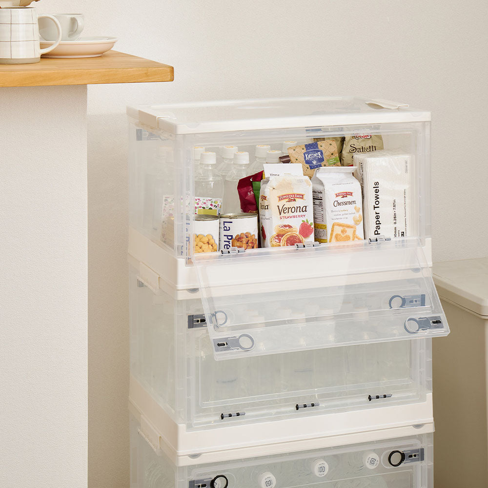 折りたためる3面オープン収納ボックス Lサイズ 42L