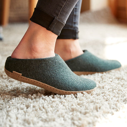 glerups SLIP-ON WITH LEATHER SOLE  - スリッポン ルームシューズ