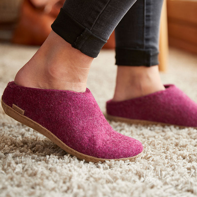 glerups SLIP-ON WITH LEATHER SOLE  - スリッポン ルームシューズ
