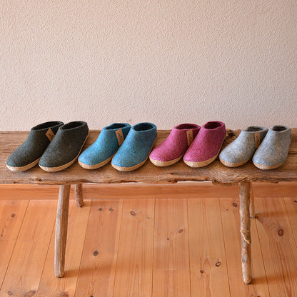glerups SLIP-ON WITH LEATHER SOLE  - スリッポン ルームシューズ