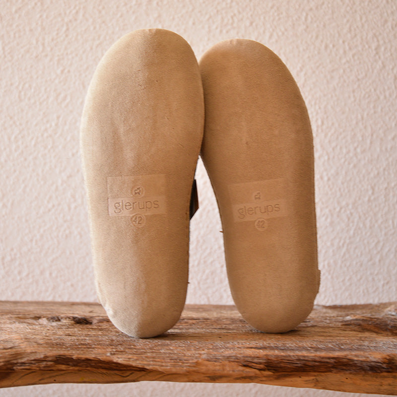 glerups SLIP-ON WITH LEATHER SOLE  - スリッポン ルームシューズ