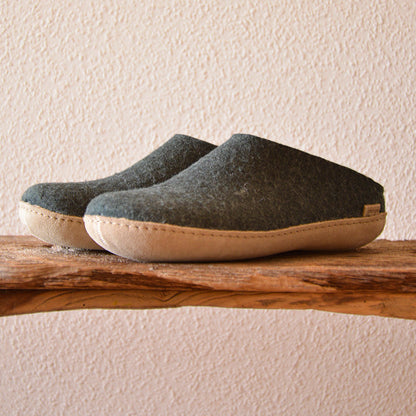 glerups SLIP-ON WITH LEATHER SOLE  - スリッポン ルームシューズ