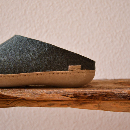 glerups SLIP-ON WITH LEATHER SOLE  - スリッポン ルームシューズ