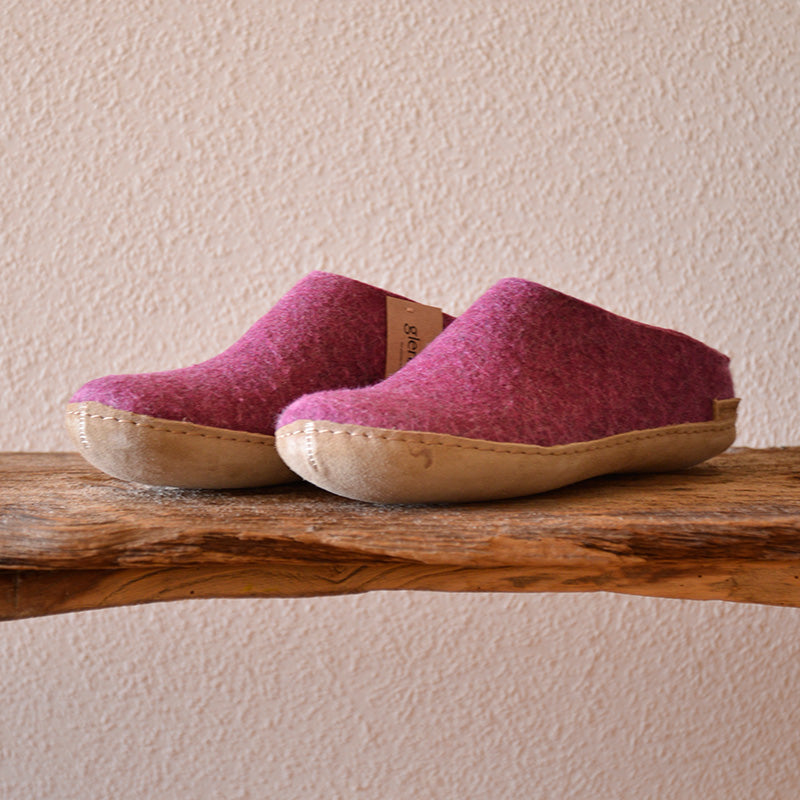 glerups SLIP-ON WITH LEATHER SOLE  - スリッポン ルームシューズ