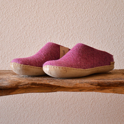 glerups SLIP-ON WITH LEATHER SOLE  - スリッポン ルームシューズ