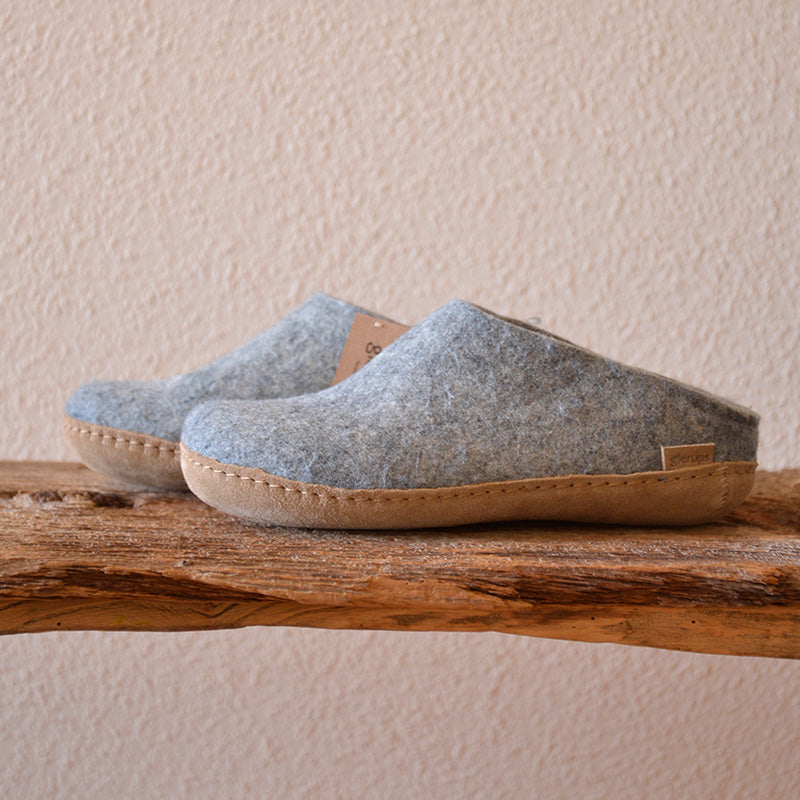glerups SLIP-ON WITH LEATHER SOLE  - スリッポン ルームシューズ