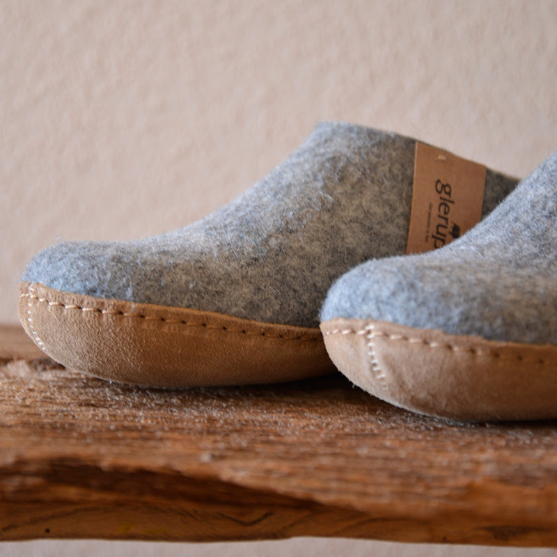 glerups SLIP-ON WITH LEATHER SOLE  - スリッポン ルームシューズ